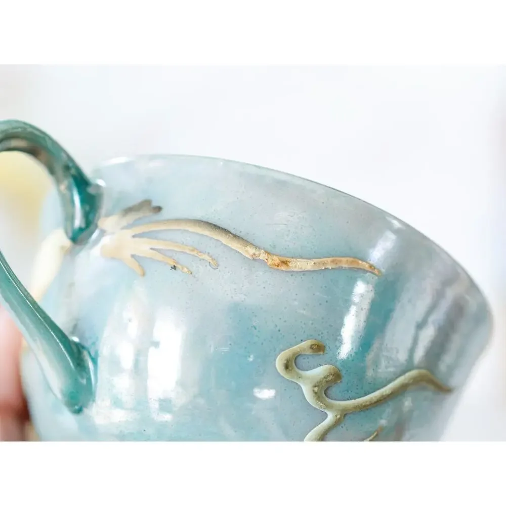 VTG Moriage Dragonware New York City Teacup Set Geisha Lithophane Chinoiserie